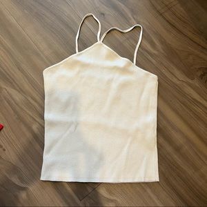 Zara (M) White/Cream Halter Top